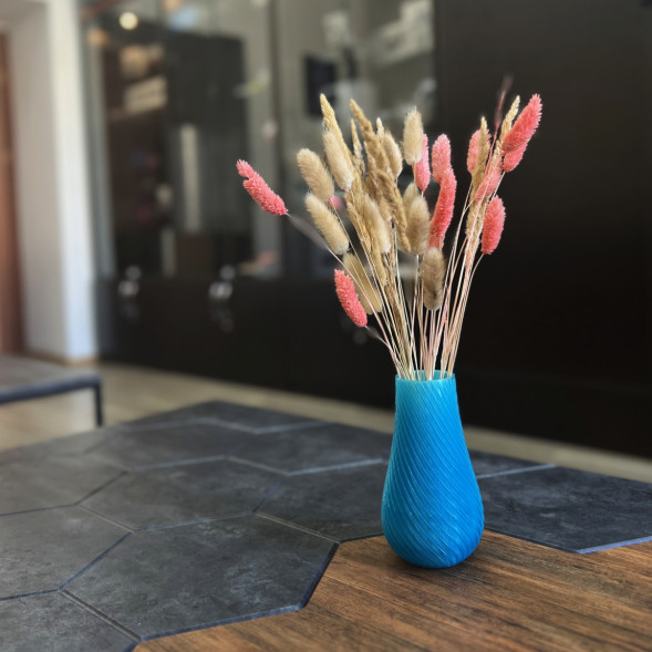 Ваза для сухоцветов HatRom Spiral, голубой в Челябинске