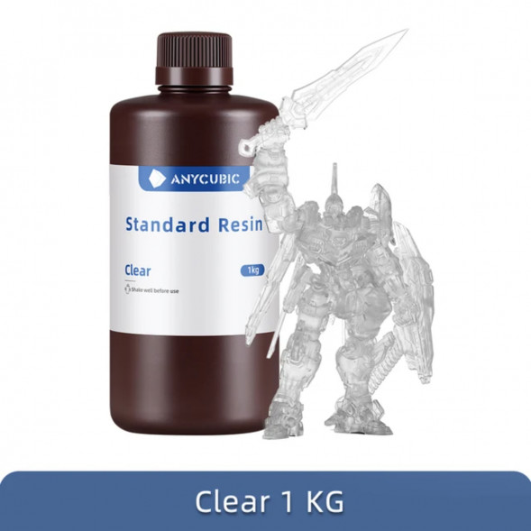 Фотополимерная смола Anycubic Standard Resin для 3D принтера Прозрачная (Clear), 1 кг в Челябинске