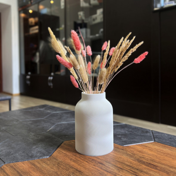 Ваза для сухоцветов HatRom Wave, белый в Челябинске