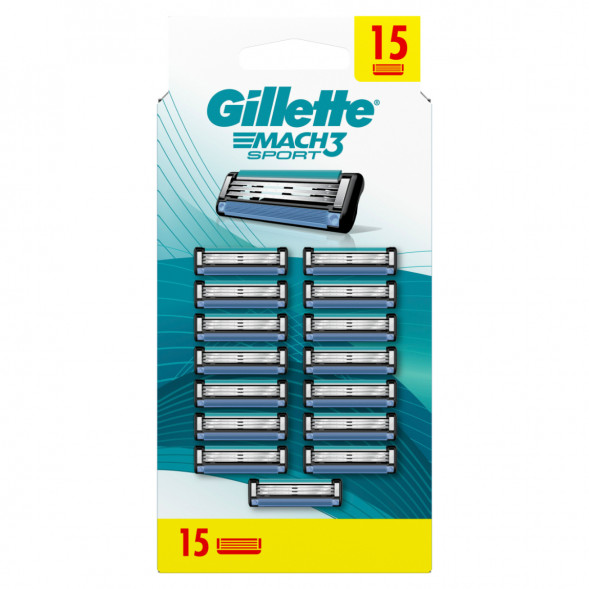 Лезвия для бритвы Gillette Mach3 Sport, 15 шт. в Челябинске